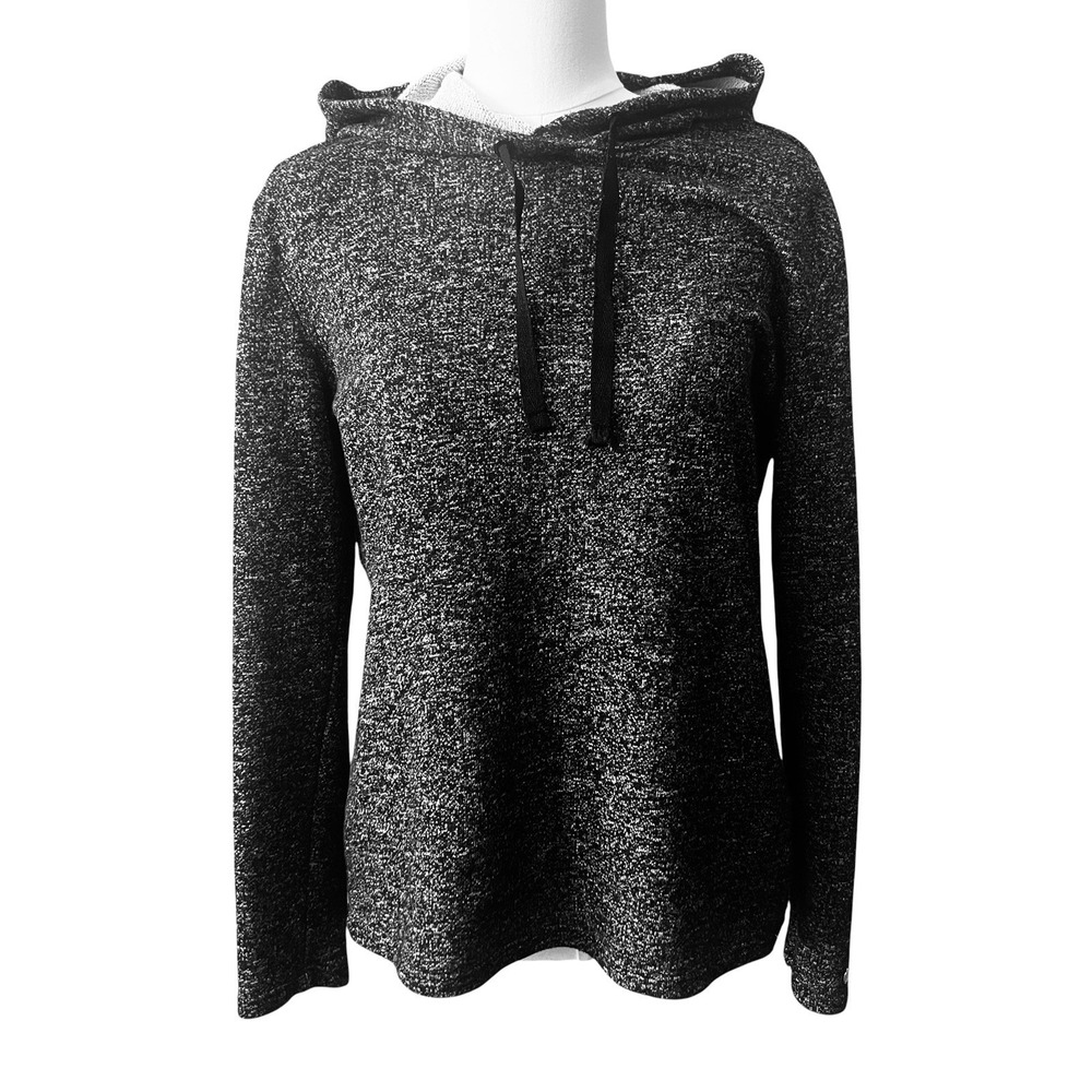 Fabletics Taj Hoodie Side Zip Gray White Speckled Womens Medium